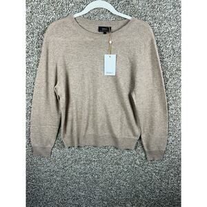 Quince Mongolian Cashmere Crewneck Sweater Womens Sz Large Oatmeal Neutral New